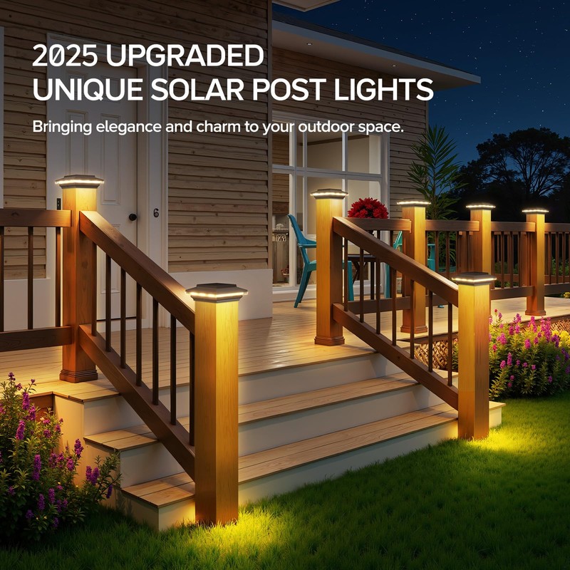 ELECLINK 4x4 Solar Post Cap Lights Upgraded, Brighter and Extended