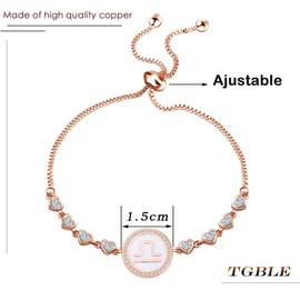 TGBJE Twelve Constellations Bracelet Zodiac Sign Gift Horoscope Gift Birthday Gifts for Women Girls (C-Libra Bracelet)