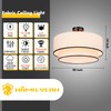 Hamilyeah 20 inch Semi Flush Mount Ceiling Light Fixture with