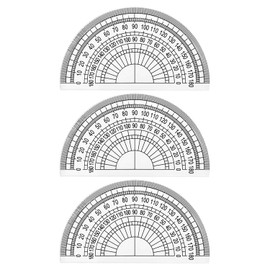 Luckious Clear Plastic Protractor - Accurate 180-Degree Measurement Tool, 4-Inch Ruler Included