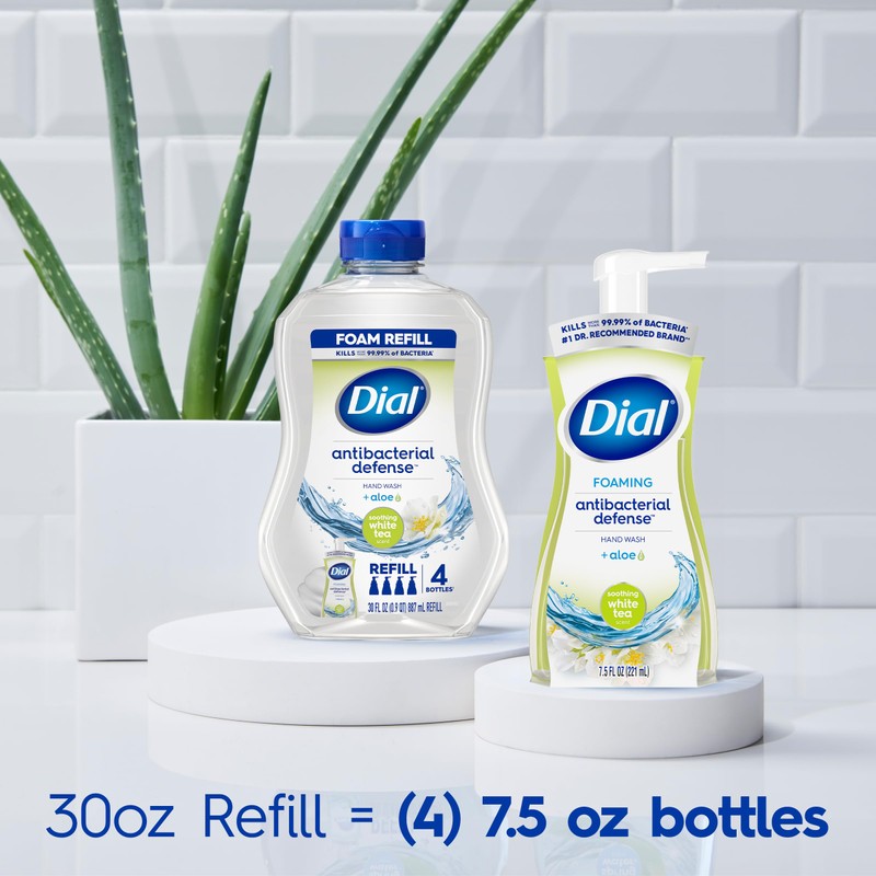 Dial Dial Antibacterial Foaming Hand Wash Refill, Soothing White Tea,