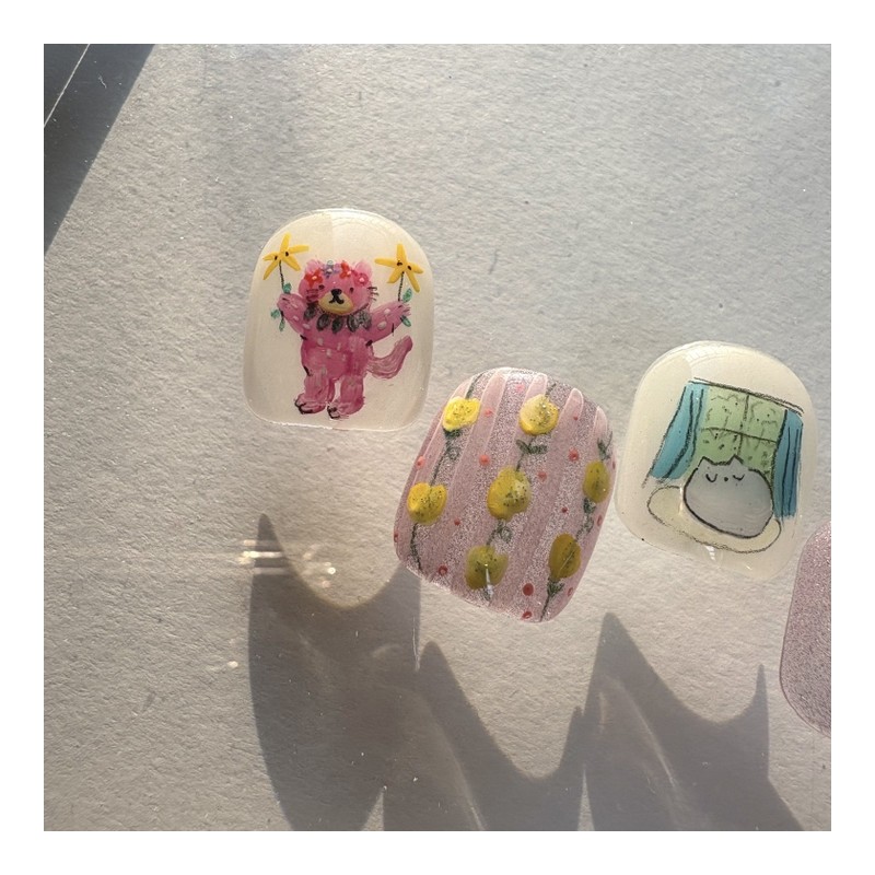 [Ar] Heart handmade nail tip drawing nail art specialist /