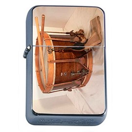 Perfection In Style Silver Flip Top Oil Lighter Vintage Musical Instruments Design 011