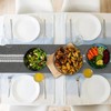 SANLEHAUSE Table Runner Gray 40 x 250 cm Linen ,Embroidered