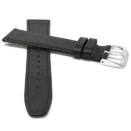 Bandini Extra Long (XL) 12mm Womens Italian Leather Watch Band Strap - Black - Buffalo Pattern - Slim