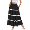 Kate Kasin Black Long Skirt for Women Tiered Maxi Skirt