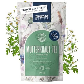 Monte Nativo Feverfew Herb Tea, Gently Dried Real Feverfew Herb, Loose Leaf Tea, 100% Natural and No Additives, Aromatic Herbal Tea for a Delicious Infusion, 300 g