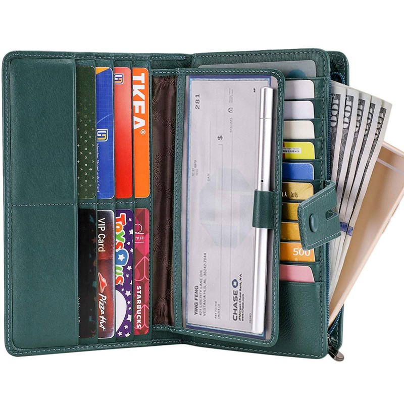 Itslife Cartera para mujer, de gran capacidad, con bloqueo RFID,