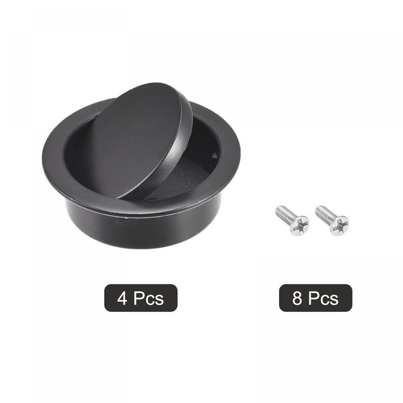 sourcing map Finger Flush Pull Handle 4pcs Outer Dia. 42mm/1.65"