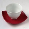 Ceramic Tea Holder (Square, Crimson), W 3.5 x H 0.8