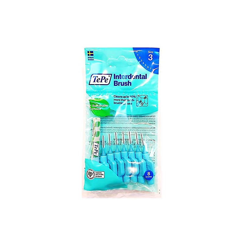 TePe Interdental Brush, Pack of 8 x 2, Blue (0.6