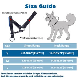 Dog Head Collar, Fabric Padded Head Collar for Dogs to Prevent Pulling, Head Leash for Small Medium Large Dogs Walking(S,Red)