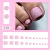 24 PCS Press on Toenails Pink Toenails Glitter Toenails Wearable