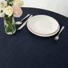 maxmill Round Linen Looking Textured Tablecloth Spill-Proof Wrinkle Free Soft