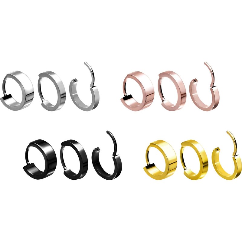 FILANGO Titanium Ear Clicker Hoop Earrings, Choice of Colours and