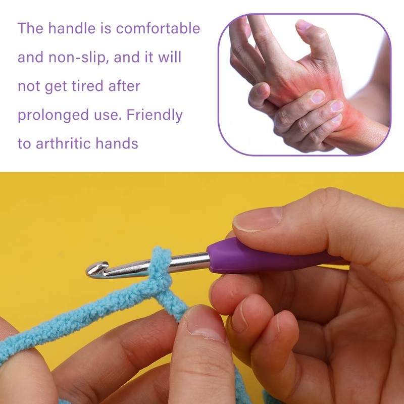 5 mm Crochet Hook, Ergonomic Handle for Arthritic Hands, Extra