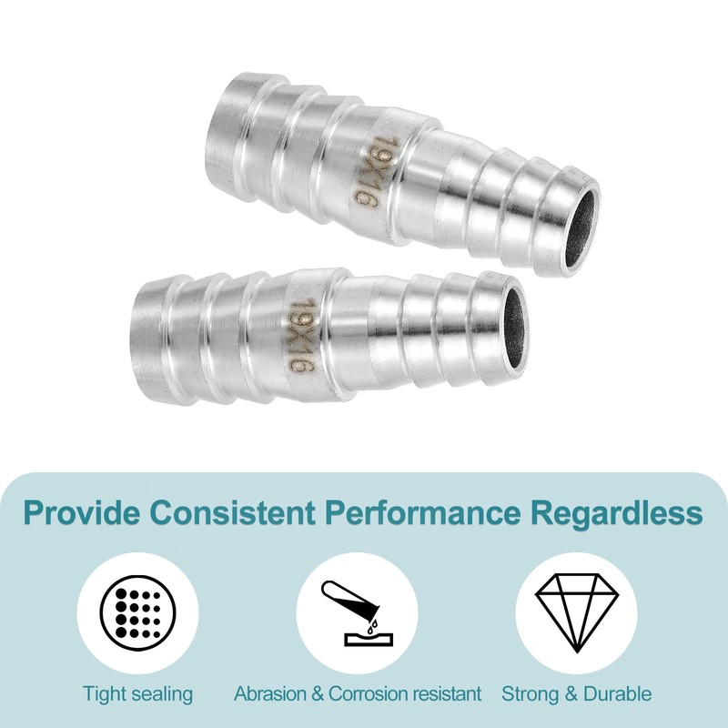 sourcing map 2Pcs 3/4" to 5/8" Hose Barb Reducer Pipe