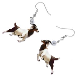 RAIDIN Acrylic Cute Creative Goat Animal Dangle Hook Earrings for Women Girls Animal Jewelry Goat Gifts for Goat Lovers Charms (White)