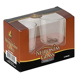 Ner Mitzvah Neironim Glass Shabbos Candle Holders, Premium Quality Clear Votive Cups for Shabbat (Pack of 2)