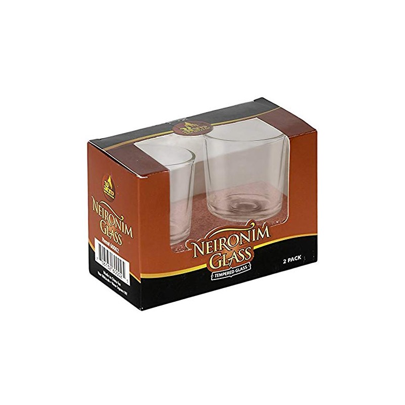 Ner Mitzvah Neironim Glass Shabbos Candle Holders, Premium Quality Clear