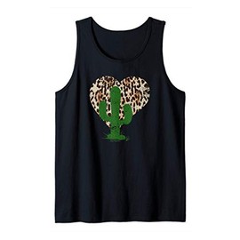 Vintage Leopard Heart Print Cheeta Leopard Cactus Tank Top