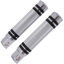 Lebonarie Harley Foot Pegs Foot Pedals Footrest Touring Sportster Softail Dyna CNC Aluminum (Silver)