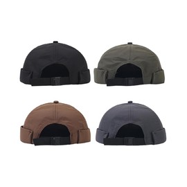 Quick Dry Brimless Hat for Men Solid Color Casual Docker Hat No Brim Beanie Adjustable Sailor Hats