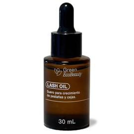 Green Eco Beauty Lash Oil: Suero para Pestañas. Crecimiento y Cejas. | Serum para Pestañas 100% Natural con Aceites Esenciales y Vitamina E, sin efectos secundarios. Uso Nocturno | 30 ml.