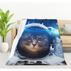 HGOD DESIGNS Cat Blanket, Super Soft Astronaut Cat Nebula Galaxy Outer Space Throw Blanket 40"x50" Blanket for Bed Couch Chair Fall Winter Camping Living Room Office