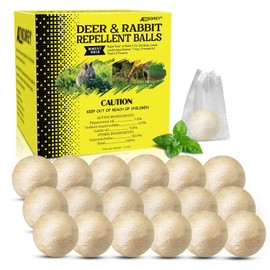 Deer & Rabbit Repellent Balls- Outdoor Animal Deterrent for Garden, Yard, Trees & Plants | Natural, Long-Lasting | Safe for Pets, Kids, Flowers & Vegetables (18PCS)