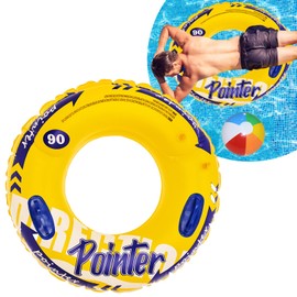 Inflatable Swim Ring for Adult, Swimming Rings,Yellow Inflatable Pool Floats With Splicing Color Floating Ring Swim Tube Rings for Boy, Girl, Women, Man Beach Summer Pool Party Water Spor