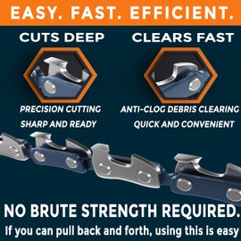 Pocket Chainsaw with Paracord Handles - Army Green 65Mn Heavy Duty Steel Pocket Saw - 48 Teeth Survival Saw - Hand Chain Saw - Cable Saw - Camp Saw - Survival Gear - Backpacking Saw - CAMPNDOOR