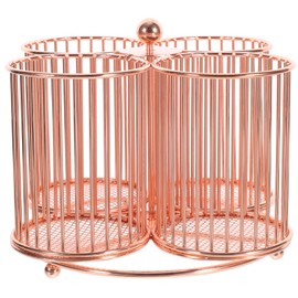 TEHAUX Desk Organizer Rose Gold Pencil Holders for Desk Cosmetics Brush Organizer Paint Brush Holders Iron