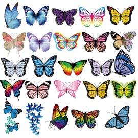 Dishaur 50PCS Cute Butterfly Stickers for Kids, Vinyl Waterproof Cartoon Animal Stickers Sheets for Water Bottle Laptop Phone Scrapbooking Skateboard