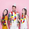 24 Collares Hawaianos Multicolor de Tela para Fiesta y Eventos
