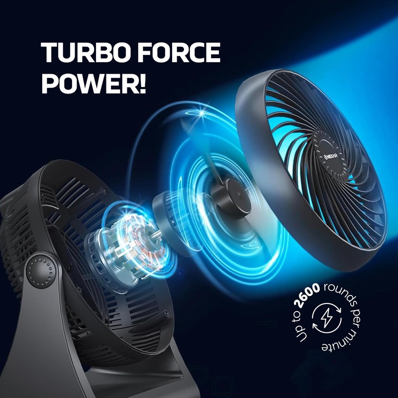 NEXAIR 7" Air Circulator Portable Turbo Fan, 3 Speed Adjustable