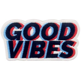 Good Mood Good Vibes Embroidered Iron On Sew On Patch