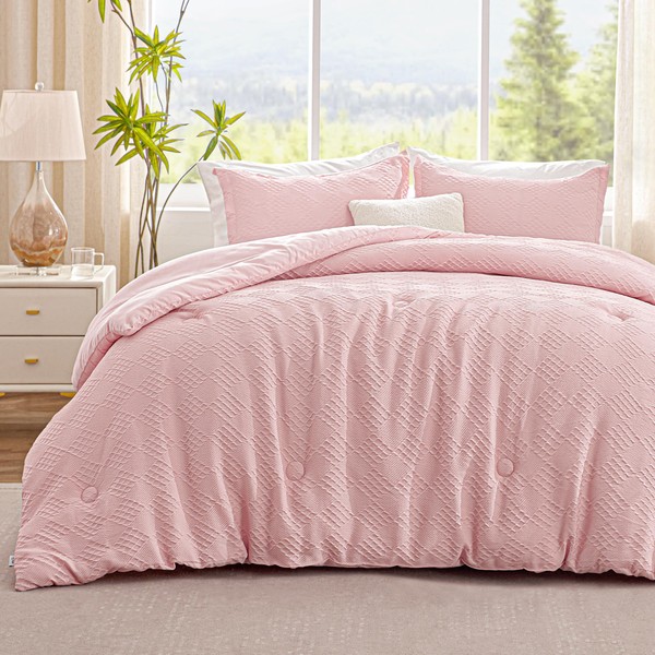 EXQ Home Waffle Comforter Queen Size - Super Soft Embossed