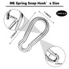 200PCS 2.36'' Spring Snap Hook, M6 1/4Inch Galvanized Silver Steel