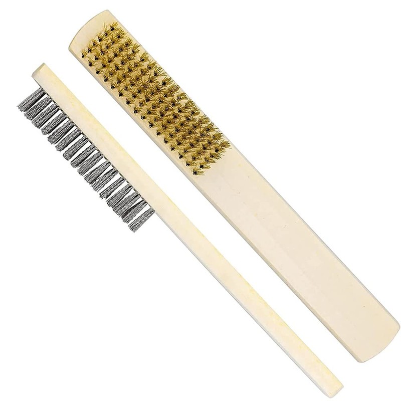 CENPEK Mini Wire Brush, Brass Brush Set, Steel Brass Nylon