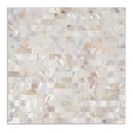 Diflart Mother of Pearl Peel and Stick Backsplash Subway Mosaic Tile for Kitchen Bathroom Wall Decor Pack of 6 Sheets