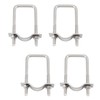 (4 Pieces) 6x45x90mm 304 Stainless Steel Square U Bolts Pipe