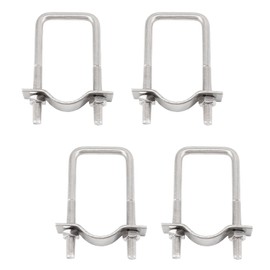 (4 Pieces) 6x45x90mm 304 Stainless Steel Square U Bolts Pipe Clamps with Plates and Nuts Tuble Buckle Clamp