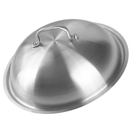 SUNRISE Heavy Duty Stainless Steel Wok Lid/Cover Dome (34cm), Fits 14" Wok