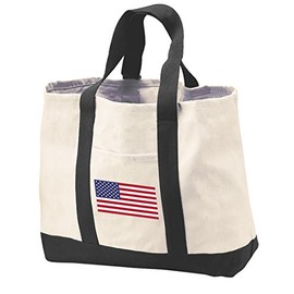 Broad Bay American Flag Tote Bag CANVAS American Flag Totes Beach Pool Travel Shopping Bag