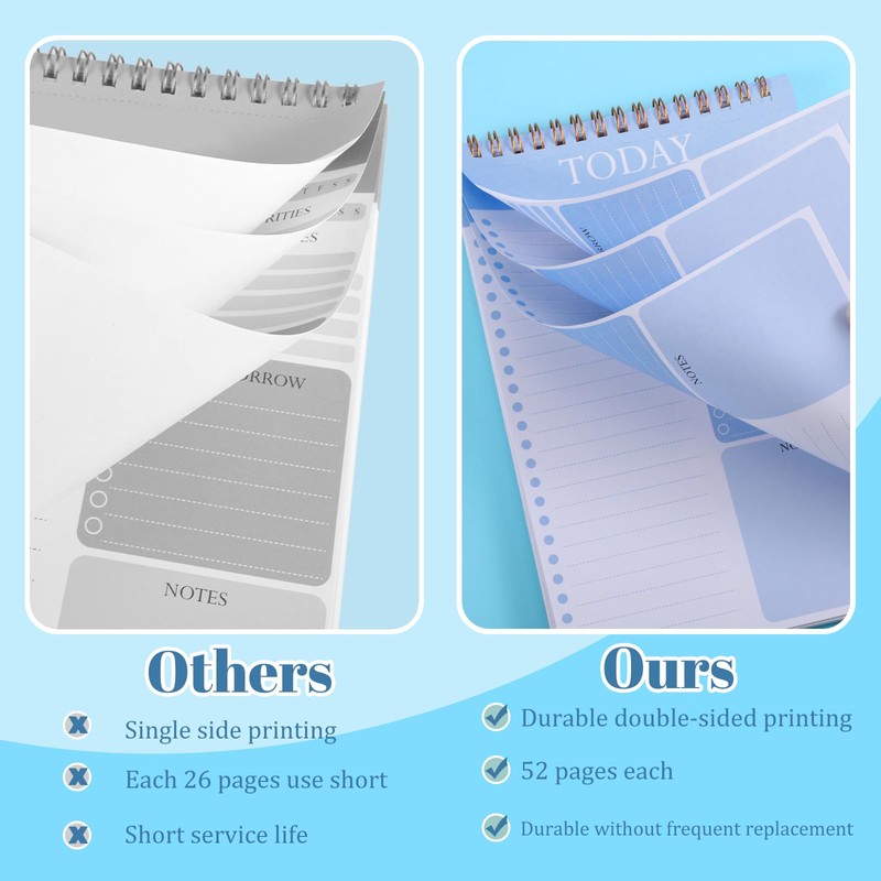 2 Pack To Do List Notebook, Undated Daily Planner A5