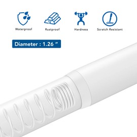 Umimile Tension Curtain Rod, 51-145 inches Adjustable Spring Shower Tension Curtain Rod, Stainless Steel Closet Rod for Windows or Shower, No Drilling, No Rust, Easy to Install, White
