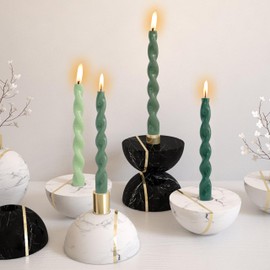 Green Gradient Color Taper Candles 4 PCS Smokeless Spiral Candle 10 inch Long Candles Colored TwistedTaper Candles for Decor Wedding Festival Holiday Home Decor Restaurant Wedding Party Candlesticks