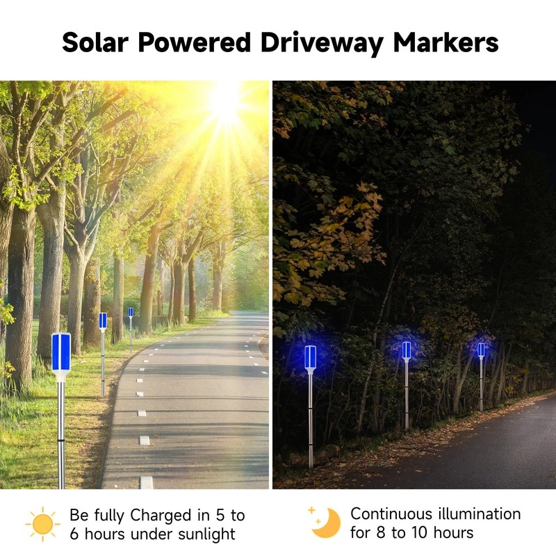 Joyibay 5 PCS Solar Powered Driveway Markers, Solar Warming Landscape