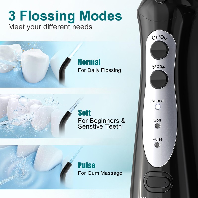 Nicefeel Cordless Water Dental Flosser – 300ML BPA-Free Portable Oral